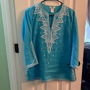 Blue Embroidered Tunic
